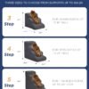 Rampe d'escalier incurvée grise pour chiens, pour lits hauts