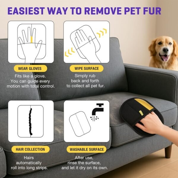 Gants d'épilation pour chats et chiens